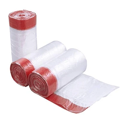 Image of Fosly 10L Transparent Drawstring Bin Liners, Heavy Duty Bags, Strong Trash Bag 108 Bags