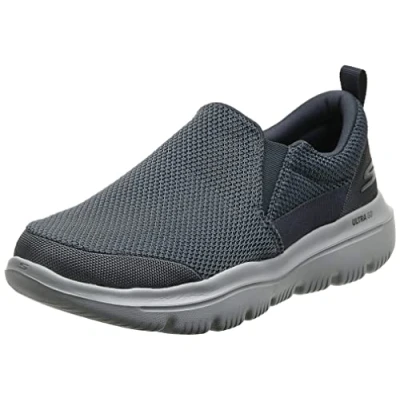Image of Skechers Men&#039;s Go Walk Evolution Ultra Impeccable Slip On Trainers, Charcoal Textile, 9 UK