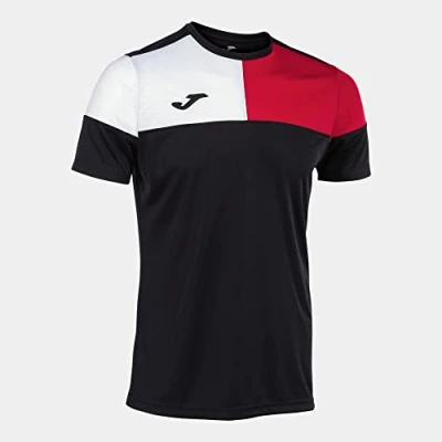 Image of Joma Men&#039;s Crew V T Shirt, Black red White, 3XL