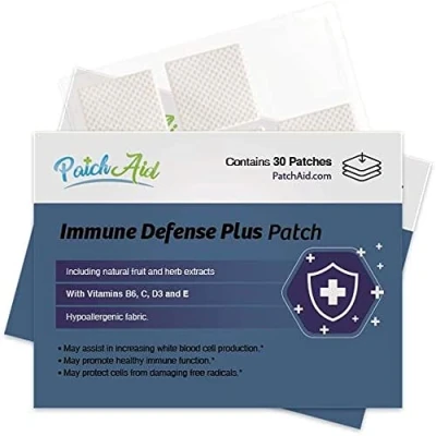 Image of Patch Aid Immune Defense Plus 30 Daily Topical Patches. 100% Natural &amp; Vegan. Allergy Filler Free. High Absorption and More bioavailable. Suitable for Sensitive stomachs bariatric.