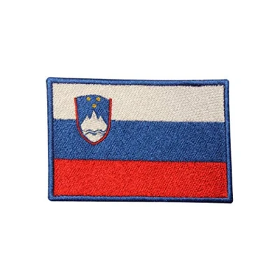 Image of Slovenia National Flag Embroidered Iron on Patch Sew Badge for Clothes etc