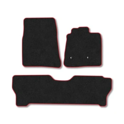 Image of Car Mats Compatible with Mitsubishi Shogun (2007 ) [Lwb] Tailored Fit Red Carpet Floor Set Accessory Custom 4 Pieces Anti Slip Backing &amp; Binding Trim Edge