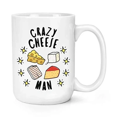 Image of Crazy Cheese Man Stars 15oz Large Mug Cup