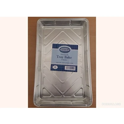 Image of Aluminium Foil Roaster Tray Rectangular Oven Roasting Shallow Bake 32x20x3cm 12pk