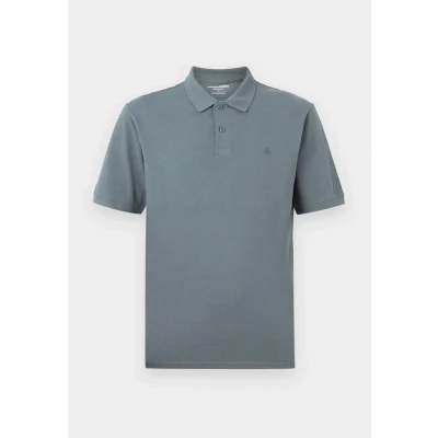 Image of JACK &amp; JONES Men&#039;s Polo T Shirt Casual Cotton Collared Neck Short Sleeve Tee Top for Men, Stormy Weather Colour, Size XXL