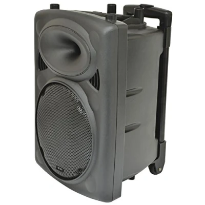 Image of QTX QR10PA Wheeled Portable Powered PA Unit 10&quot;Speaker/Amplifier &amp; Microphone