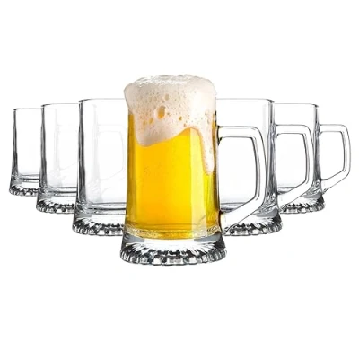 Image of 2x 510ml Stern Tankard Glass Beer Mugs By Bormioli Rocco