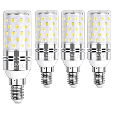 Image of SAUGLAE LED Corn Bulbs, E14 Small Edison Screw, 12W, 1450Lm, 3000K Warm White, Not Dimmable, Pack of 4