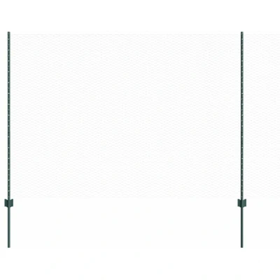 Image of vidaXL Fence Posts 11 pcs U Channel Green 150 cm Steel