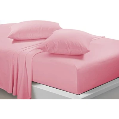 Image of Percale Bunk Bed Fitted Sheet 2ft 6&quot; (76cmx190cm) Caravan Campervan Small Single POLY COTTON (Pink)