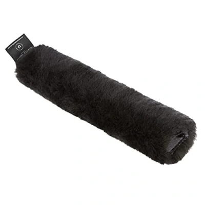Image of CHRIST Sheepskin cover for noseband Protection horse and bridle, noseband, snaffle or headstall (genuine sheepskin), one size (28 cm/approx. 11 in), in beige, anthracite, black, brown