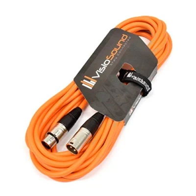 Image of Male to Female XLR Mic Lead/Balanced Microphone/Mic Patch Cable / 7 Colours (6m, Orange)