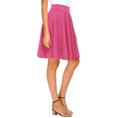 Image of Urban CoCo Women&#039;s Basic Versatile Stretchy Flared Casual Mini Skater Skirt Medium