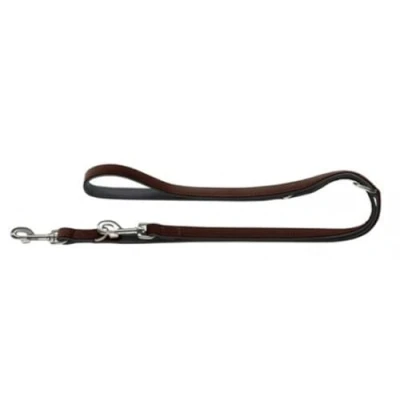 Image of HUNTER Softie Art Nubuk Nickel Training Lead Rope, 15 x 200 cm, Medium, Brown/Nappa Black