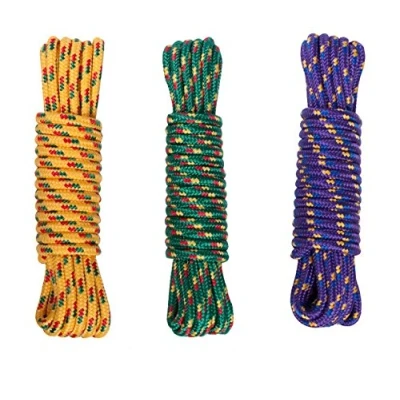 Image of Unibos Braided Rope Waterproof Flexible Polypropylene Strong 9mm x 30m 30 mtrs (Colours May Vary)