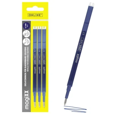 Image of Online erasable Refill I Compatible with Pilot Frixion, magiXX Blue 0.7mm line Width for Gel pens Rollerball Ink