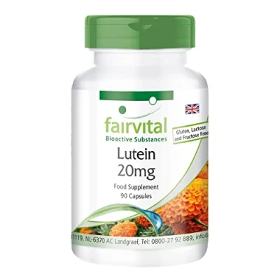 Image of Fairvital Lutein 20mg Bulk Pack for 3 Months Vegan HIGH Dosage 90 Capsules microencapsulated