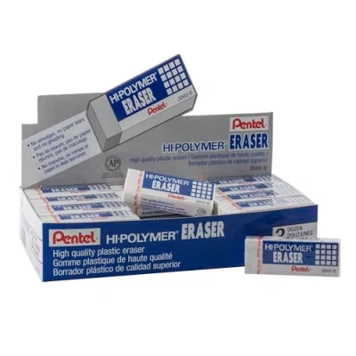 Image of Hi Polymer Pentel Block Eraser, Large, White, 36 pack (ZEH 10)