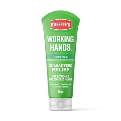 Image of O&#039;Keeffe&#039;s Working Hands, 80ml Tube Hand Cream for Extremely Dry, Cracked Hands Instantly Boosts Moisture Levels, Creates a Protective Layer &amp; Prevents Loss