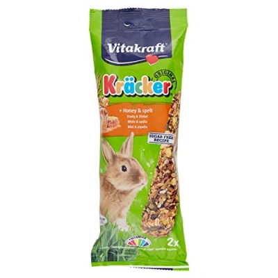 Image of Vitakraft Kracker Sticks Honey Bars For Dwarf Rabbits Honey, Transparent