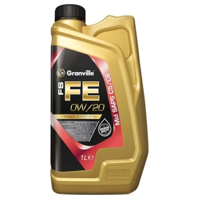 Image of Granville FS FE 0W/20 Fully Synthetic Engine Oil 1L Advanced Fuel Efficient C5/C6 Lubricant for Modern Petrol and Diesel Engines Compatible with LSPI Protection