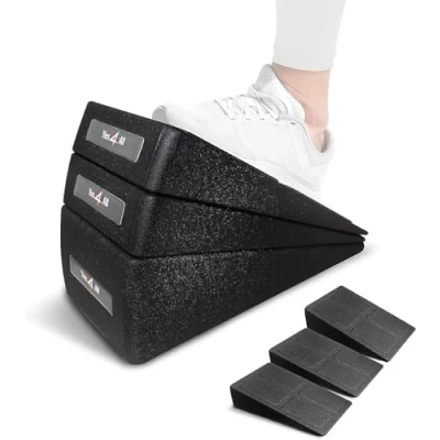 Image of Yes4All 3pcs Foam Incline Board/Stackable Slant Board Foot wedge with Multiple Angles For Calf, Ankle and Stretching
