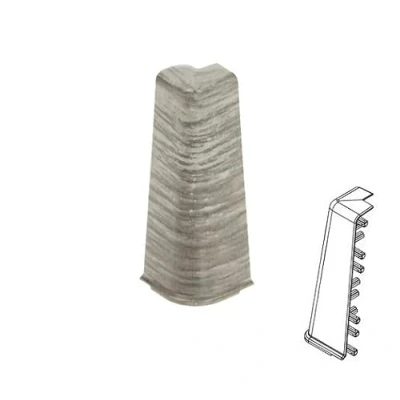 Image of VP Plastic Skirting Board High Line 2.5m PVC External Corner Dark Pine 317