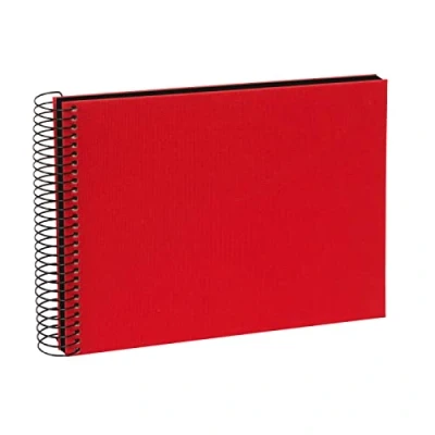 Image of goldbuch Bella Vista, Linen Spiral Bound Memory 40 Pages, Book for Gluing, Photo Album, Paper, Red (Black Sides), ca. 24 x 17 2,8 cm