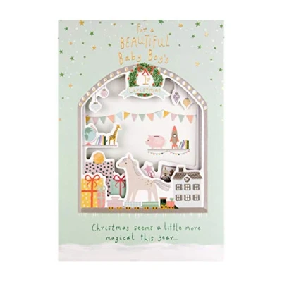 Image of Hallmark Baby Boy&#039;s 1st Christmas Card Traditional 3D Design