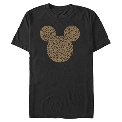 Image of Disney Mickey Cheetah Mouse Organic Short Sleeve T Shirt, Black, M