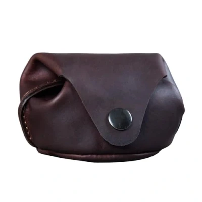 Image of STILORD &#039;Bob&#039; Coin Wallet Leather Vintage Purse Small Money Pouch Slim for Men Women Key Bag Genuine Leather, Colour:Cognac Dark Brown
