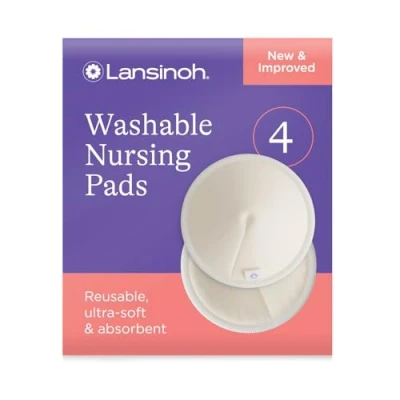 Image of Lansinoh Washable Nursing Pads Pack of 4, White
