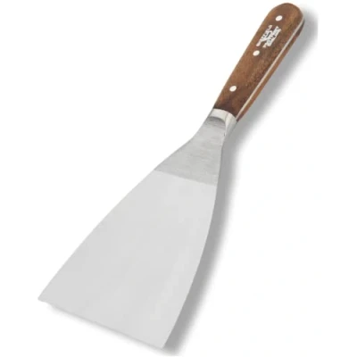 Image of Footprint Wallpaper Scraper Heavy Duty 100mm/4 Durable Stripping Knife Decorators Tools for Removal of Paper, Paint, Varnish, Grout and Putty. Flexible Tempered Steel Blade. Hardwood Handle.