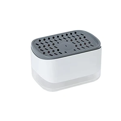 Image of WANGCL Dish Soap Dispenser for Kitchen 2 in 1 and Sponge Holder Dishwashing Pump Countertop