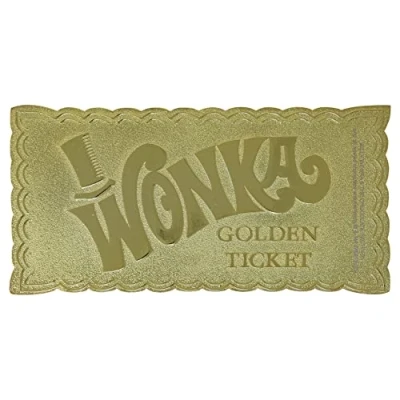 Image of Willy Wonka and the Chocolate Factory Collector&#039;s Edition Replica Golden Ticket