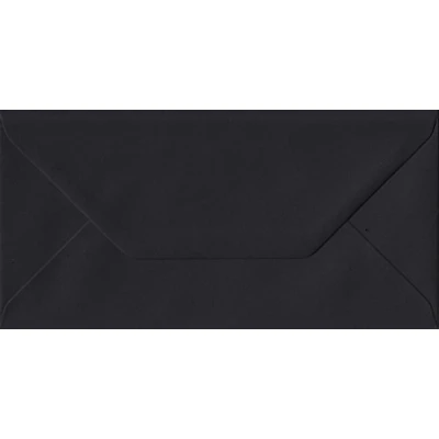 Image of Black DL 110mm x 220mm Gummed Colour Business Envelopes 100gsm (Pack of 25)