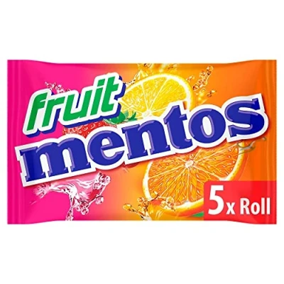 Image of Mentos Fruit Flavoured Soft Chews, Party Sweets With Natural Colours 5 Rolls