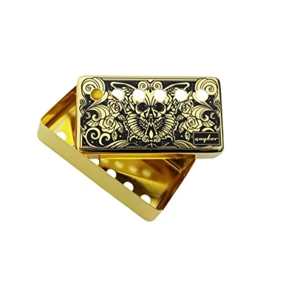 Image of Guyker Humbucker Pickup Cover (50mm/52mm Pole Spacing) Cupronickel Bridge and Neck Pickups Frame Set Replacement Parts for Les Paul LP Style Electric Guitar, Butterfly Style, Gold