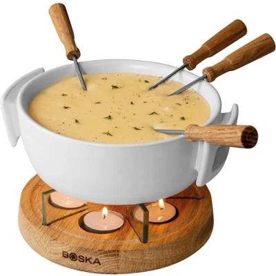 Image of Boska Cheese Fondue Set 4 person white/brown