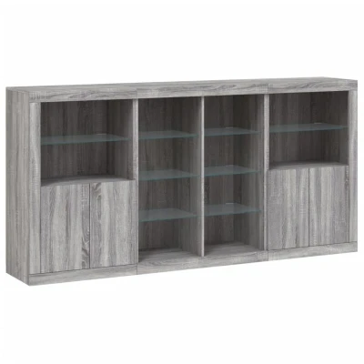 Image of vidaXL Sideboard with LED Lights Grey Sonoma 202x37x100 cm