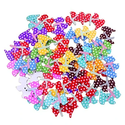 Image of Gemini_Mall® 50 x Assorted Cute Dog Wooden Buttons 2 Holes for Sewing Scrapbooking Craft