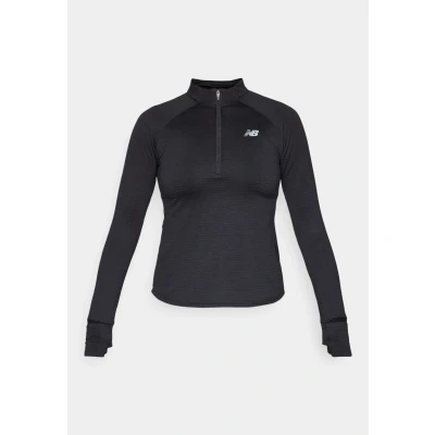Image of New Balance Athletics HEAT GRID HALF ZIP Long sleeved top black, Women&#039;s, Size: XL, Black