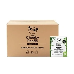 Image of Cheeky Panda 3 Ply Toilet Tissue 5x 9 Rolls (Pack of 45) PFTOILT9X5