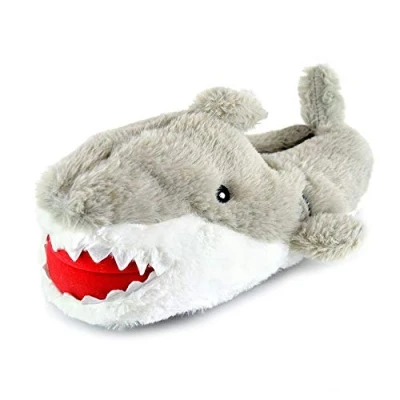 Image of Undercover Kids Plush Shark Slippers FT1753 Grey 11 12
