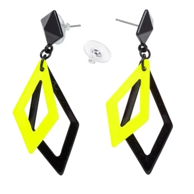 Image of Widmann 03542 rhombus earrings, one size, neon colour