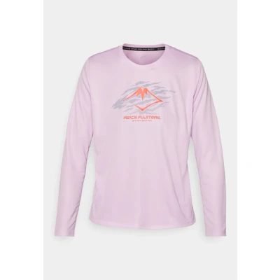 Image of ASICS Fujitrail Logo LS Top Women&#039;s Pink, Perfect for Trail Running and Outdoor Activities