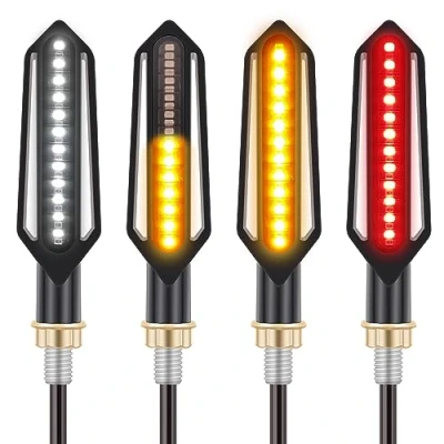 Image of Kinstecks 4PCS Motorcycle Indicators Flowing Turn Signal Lights Motorbike Turning Daytime Running Brake 12V for