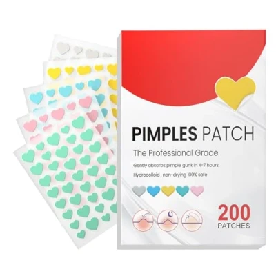 Image of Acne Patches, Pimple Day &amp; Night Time Treatment, Hydrocolloid Spot Treatment Stickers, Dressing Cover, Patches Stickers Dots, Heart