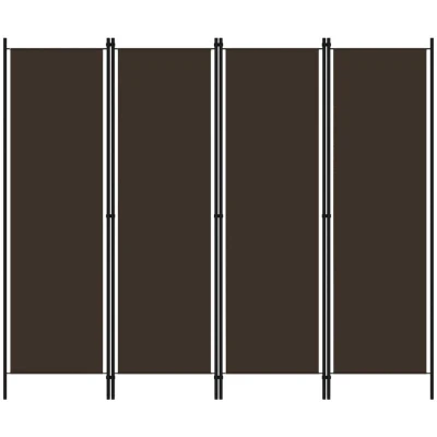Image of vidaXL 4 Panel Room Divider Brown 200x180 cm