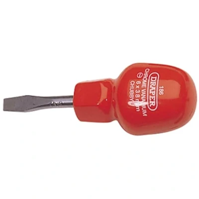 Image of Draper Plain Slot Cabinet Pattern Chubby Screwdriver, 6 x 38mm